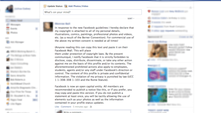 'New Facebook Guidelines' Chain Letter About Copyright Laws Still A Hoax